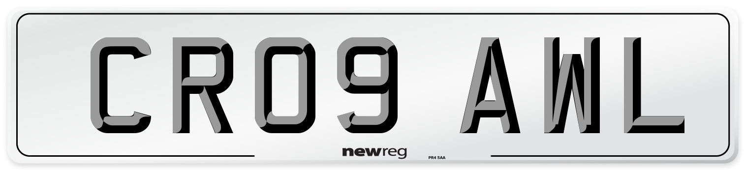 CR09 AWL Number Plate from New Reg